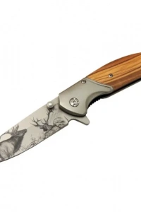 Chongmıng CM98 Geyikli Ahşap Çakı 20 cm Manuel, Kemerlikli