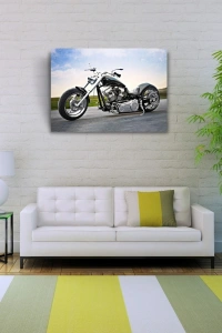 Chopper Siyah Motosiklet Kanvas Tablo 50 x 70
