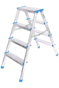 ÇİFT BASAMAKLI ALÜMİNYUM METAL MERDİVEN YÜKSEKLİK 92CM BAŞ GENİŞLİK 8CM