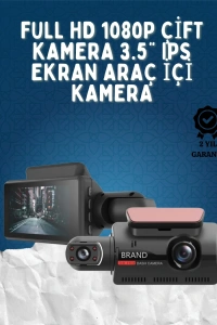 Çift Görüşlü Dashcam – Gece Görüşlü 1080P Araç İçi Güvenlik Kamerası