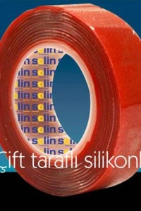 Çift Taraflı Akrilik Silikonize Bant 18 mm x 2 metre Kırmızı VHB