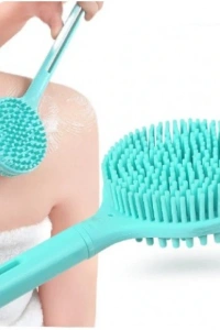 Çift Taraflı Silikon Uzun Saplı Banyo Fırçası