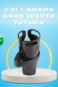 Çiftli Araba Bardak Tutucu Karbon Fiber Görünümlü 360° Ayarlı