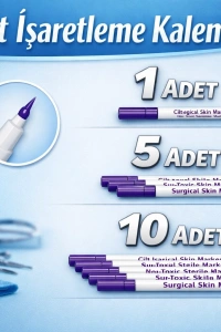 Cilt İşaretleme Kalemi Steril Cerrahi Marker Kalem 1 ADET