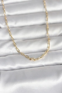 CM 14K Gold Renk Ataç Zincir Model 60 cm Kadın Kolye