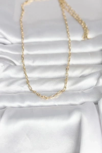 CM 14K Gold Renk Ataç Zincir Model 60 cm Kadın Kolye