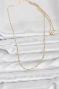 CM 14K Gold Renk Burgu Model 60 cm Kadın Kolye