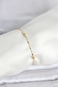 CM 14K Gold Renk Damla Topçuk Model Kadın Bileklik