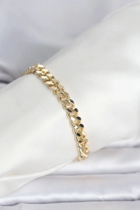 CM 14K Gold Renk Ezme Kalın Zincir Model Kadın Bileklik