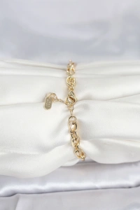 CM 14K Gold Renk Kalın Zincir Model Kadın Bileklik
