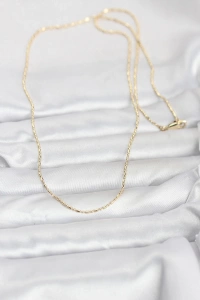 CM 14K Gold Renk Parçalı Topçuk Model 60 cm Kadın Kolye