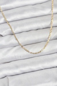 CM 14K Gold Renk Pirinç Lazer Model 60 cm Kadın Kolye