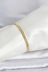 CM 14K Gold Renk Sarmal Zincir Model Kadın Bileklik