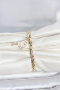 CM 14K Gold Renk Sarmal Zincir Model Kadın Bileklik