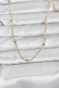 CM 14K Gold Renk Top Zincir 60 cm Kadın Kolye