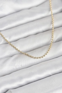 CM 14K Gold Renk Top Zincirli Model 60 cm Kadın Kolye