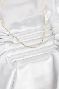 CM 14K Gold Renk Top Zincirli Model 60 cm Kadın Kolye