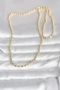 CM 14K Gold Renk Top Zincirli Model 60 cm Kadın Kolye