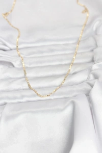 CM 14K Gold Renk Yassı Zincir Model 60 cm Kadın Kolye