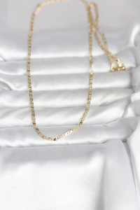 CM 14K Gold Renk Yassı Zincir Model 60 cm Kadın Kolye