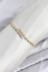 CM Damla Model Zirkon Taşlı VIP Seri Gold Renk Pirinç Kadın Bileklik