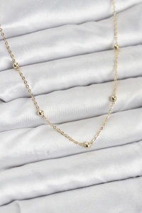 CM Gold Renk Top Zincirli Kadın Kolye