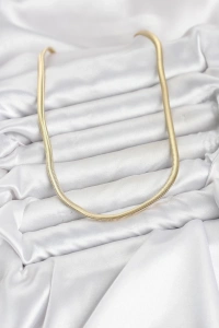 CM Yassı Yılan Zincir Model 60 cm Kadın Kolye