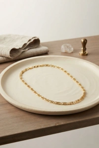 CM Yay Model Gold Renk 50 cm Kadın Kolye