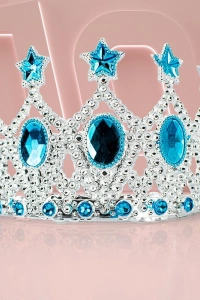 Çocuk Kraliçe Tacı Mavi Yıldız İşlemeli