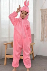 Çocuk Tavşan Kostümü Pembe Renk 4-5 Yaş