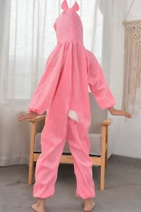 Çocuk Tavşan Kostümü Pembe Renk 6-7 Yaş 120 cm