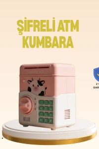 Çocuklar İçin Pembe ATM Görünümlü Elektronik Kumbara