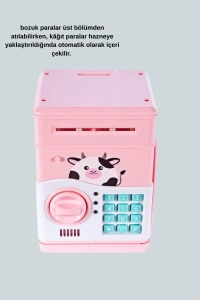 Çocuklar İçin Pembe ATM Görünümlü Elektronik Kumbara