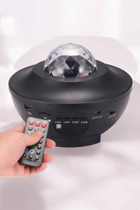 Çocuklara Özel Şarjlı Bluetooth Hoparlör Parti Led Lambası Yıldızlı Projeksiyon