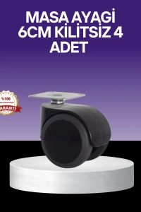 Çok Amaçlı Kilitsiz Masa Ayağı Tekerleği 6 cm