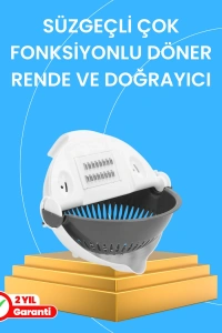 Çok Fonksiyonlu Dilimleyici ve Süzgeçli Mutfak Aparatı
