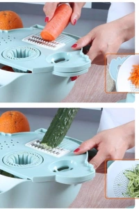 Çok Fonksiyonlu Salata Aparatı - Süzgeçli Doğrayıcı Kase