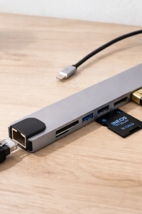 Çok Fonksiyonlu Type C Hub USB HDMI Ethernet Kart Okuyucu