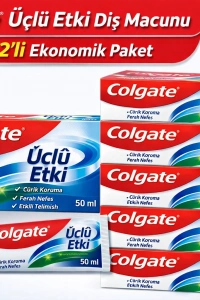 Colgate Üçlü Etki Diş Macunu 50 ml Çürük Koruma & Ferah Nefes 12 ADET