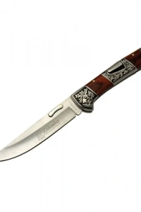 Columbia A 3159 A Kamp Çakı 24 cm - İşlemeli Gül Ağacı Saplı, Kemerlikli