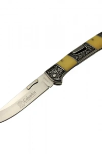 Columbia A 3159 C Kamp Çakı 24 cm - İşlemeli Sedef Saplı, Kemerlikli
