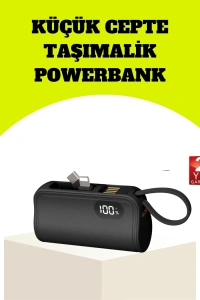 Dahili Type-C Konektörlü Mini 2000mAh Powerbank