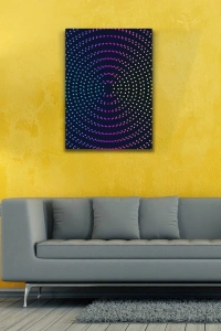Dairesel sıralı Renkli Noktalar Kanvas Tablo 50 x 70