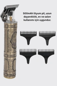 Dayanıklı Çelik Kafa ve Güçlü Motorlu Saç Sakal Makinesi