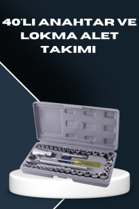 Dayanıklı Karbon Çelik 40 Parça Lokma ve Cırcır Anahtar Seti