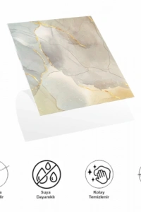 Decohandy 30x30 Cm Pvc Duvar Karosu 4Lü Paket - Dumanlı Mermer Desen