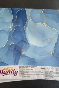 Decohandy 30x30 Cm Pvc Duvar Karosu 4Lü Paket - Okyanus Mermer