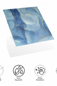 Decohandy 30x30 Cm Pvc Duvar Karosu 4Lü Paket - Okyanus Mermer