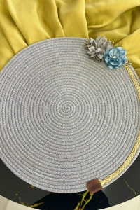 DecoHandy 39cm Çiçekli Jüt Örme Supla Amerikan Servis