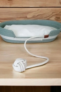 Decohandy Oval Jüt Elyaf Minderli Kedi Yataği Oyuncak Toplu